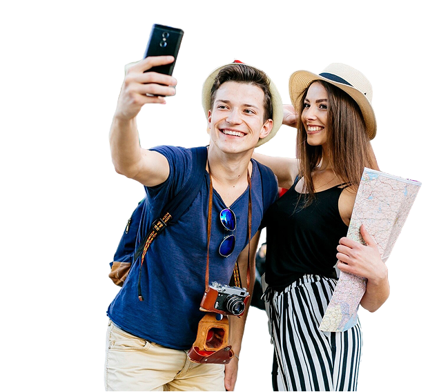 Personas viajando y disfrutando sus aventuras